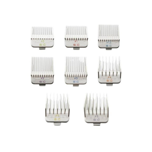 StyleCraft Magnetic DUB Clipper Guards 8 Pack - White #SCDW