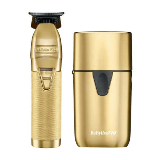 BaBylissPRO LimitedFX Gold Trimmer & UV Double Foil Shaver #FXLFHOLPKG